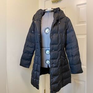 Zara Woman Black Hooded Down Puffer Jacket large